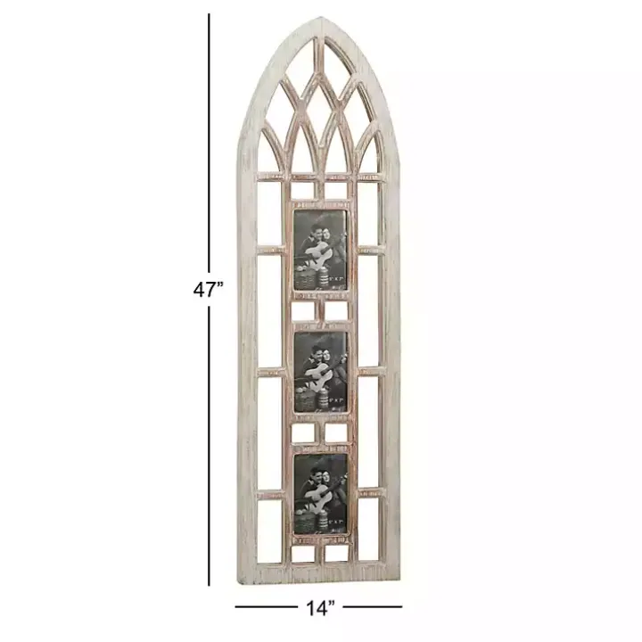 Whitewash Window Arch 3-Opening Collage Frame