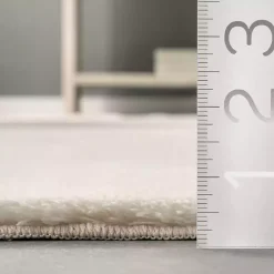 Whitlow Cream Shag Washable Area Rug, 5x8