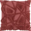 Wine Geo Tufted Throw Pillow