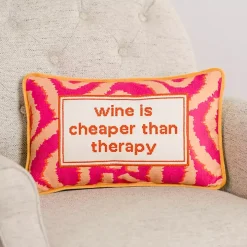 Wine is Cheaper Lumbar Pillow