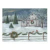 Winter Barn Landscape Canvas Art Print