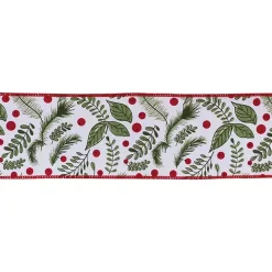Winter Foliage 10 yard Christmas Ribbon