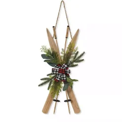 Winter Greenery Ski Wall Plaque