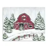 Winter Red Barn Canvas Christmas Art Print