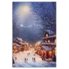 Winter Village at Night Canvas Art Print