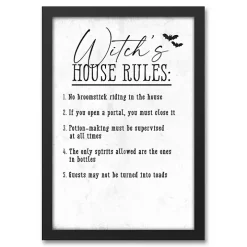Witch's House Rules Halloween Wall Plaque