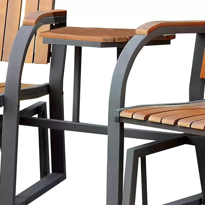 Wood Slat Attached Frame 3-pc. Outdoor Chair Set