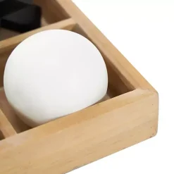 Wooden Black & White 3D Tic Tac Toe Set