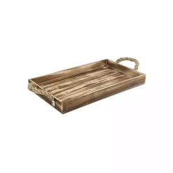 Wooden Tray with Rope Handles
