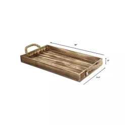 Wooden Tray with Rope Handles