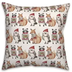Woodland Characters Christmas Pillow