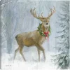 Woodland Holiday Deer Canvas Art Print