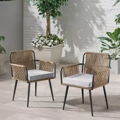 Woven Neutrals 2-pc. Outdoor Armchair Set