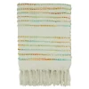 Woven Rainbow Stripe Tassel Throw