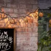 Woven Rattan Bulb Outdoor String Lights