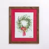 Wreath with Red Ribbon Framed Art Print