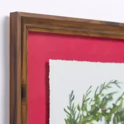 Wreath with Red Ribbon Framed Art Print