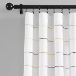 Yellow and Gray Stripe Curtain Panel Set, 95 in.
