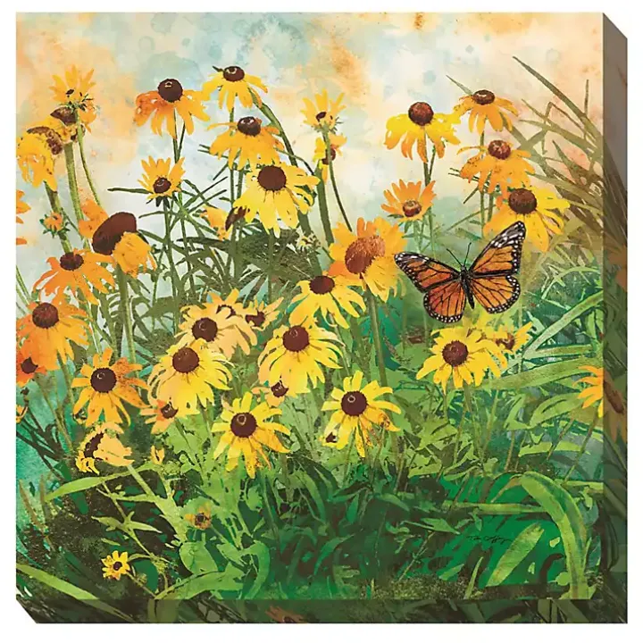 Yellow Flowers Outdoor Canvas Art Print