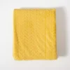 Yellow Heavenly Herringbone Plush Throw