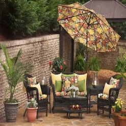 Yellow Herringbone Outdoor Lumbar Pillow Set