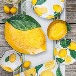 Yellow Lemon Melamine Cereal Bowls, Set of 6