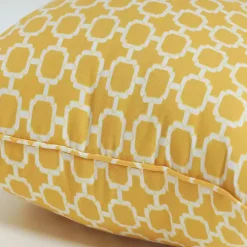 Yellow Pattern Outdoor Pillows, Set of 2