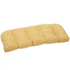 Yellow Pattern Rounded Outdoor Settee Cushion