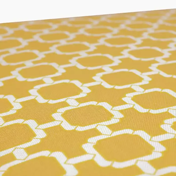 Yellow Pattern Rounded Outdoor Settee Cushion