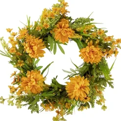 Yellow Peony and Greenery Wreath