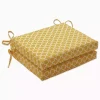Yellow Square Outdoor Seat Cushions, Set of 2