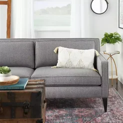 Yellow Stripe Diamond Tassels Cotton Lumbar Pillow