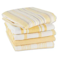 Yellow Woven Assorted Dishtowels, Set of 5